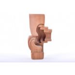 Brian Wilshire (contemporary) British a small abstract wooden sculpture of vertical triangular