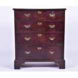 A Georgian mahogany chest of drawers comprising four graduated drawers with brass swan neck