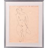 Attributed to George D'Olszanski an Australian line drawing of a nude, signed in green biro to lower