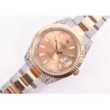 A Rolex Datejust ref. 116333 18ct yellow gold, diamond and stainless steel wristwatch the gilt