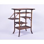 An early 20th century bamboo-effect side table or stand in the Aesthetic taste, with folding side