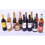 Fourteen bottles of assorted wines and spirits to include Moet & Chandon champagne and a bottle of