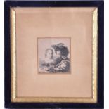 Rembrandt Vn Rijn (1606-1669) Dutch 'Self Portrait with Saskia', etching on paper, 11.3 cm x 10