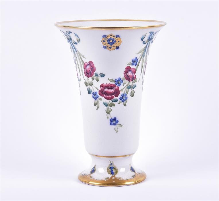 A William Moorcroft for James Macintyre & Co '18th Century' pattern vase of trumpet form on a