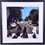 The Beatles; an 'Abbey Road' LP cover outtake photo by Ian Macmillan colour framed and glazed in