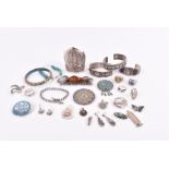 A group of various silver and costume jewellery items to include various European, Middle Eastern