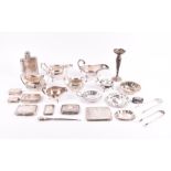 A miscellaneous collection of silver and silver plate to include a Danish silver dish, assayed for