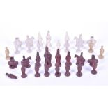 A composite early 19th century “Castleford” pottery chess set one side brown and the other off