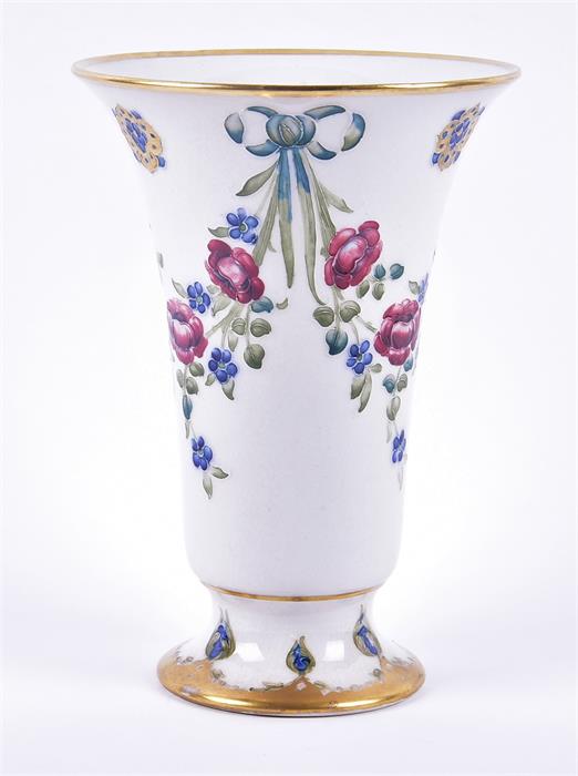 A William Moorcroft for James Macintyre & Co '18th Century' pattern vase of trumpet form on a - Image 3 of 4