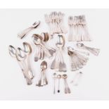 A large collection of Victorian silver flatware London, Canada, Exeter, Birmingham, from 1807 to