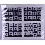 The Beatles: a set of four mounted 'outtake' contact sheets by Robert Freeman, showing alternative
