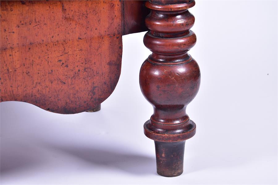 A large flame mahogany bow-front chest  with two short over three long drawers, flanked by faceted - Image 6 of 6