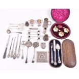 A cased silver Christening set comprising knife, fork, and spoon, Sheffield, (spoon from another