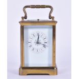 A French gilt brass repeating carriage clock by Achille Brocot, Paris late 19th century, the