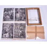 Four 18th century French copper plate engravings after works by Rubens titles including: Le