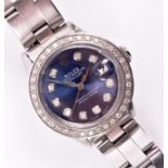 A Rolex Oyster Perpetual Datejust ref. 6517 ladies stainless steel and diamond automatic