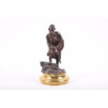 After Vassili Grachev (1831 - 1905) Russian a bronze figure of a Montenegrin, cast by the Woerffel