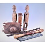 An interesting  collection of 19th century and later African effects  to include a similar pair of