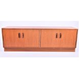 A G-Plan teak sideboard with two pairs of cupboard doors, 163 cm x 46 cm x 54 cm.