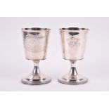 A pair of George III silver pedestal goblets London 1805, by Henry Nutting (or Hannah Northcote),