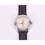 A Revue Thommen stainless steel automatic calendar wristwatch the silvered dial with baton hour