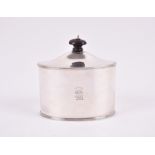 A late Victorian silver tea caddy London 1897, by Stokes & Irelands Ltd, of oval form with