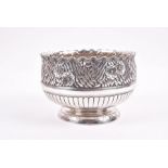 A large Tiffany & Co 'Japanesque' sterling silver footed bowl late 19th century, decorated in the