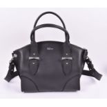 Alexander McQueen hand bag in black the textured leather body can be worn as a shoulder bag or as