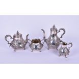 An impressive four piece Victorian silver tea set  London, 1864 by Daniel & Charles Houle,