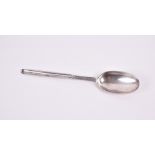 A George I silver rat tail marrow spoon London 1713, by Andrew Archer, with engraved flame back