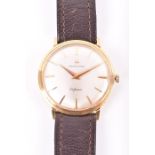 A Hamilton St. James 18ct yellow gold mechanical wristwatch the silvered dial with baton numerals,
