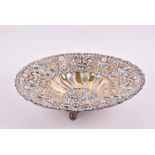 A large contemporary Egyptian silver fruit bowl by Atef Wassef, Cairo, with extensive floral