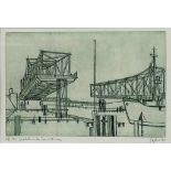 Eglau, Otto Wilhelm (1917 Berlin- Kampen 1988) "Drehbrücke Rendsburg", so mit Bleistift betitelt,