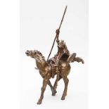 Murer, Augusto (1922 Falcade - Padua 1985) "Don Quichotte". Braun patinierte Bronze (l. oxidiert).