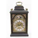 Englische Stockuhr "Bracket Clock, John Prichard", George III. Nussbaum, gebeizt und lackiert.