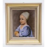 Bildplatte, Rosenthal. Bunt gemalte Darstellung des " Baby Stuart", nach dem Gemälde von Anton van