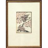 Hokusai, Katsushika (1760-1849) Zweifarben-Druck eines Blattes aus der Serie "Kacho Gaden" -