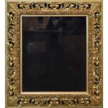 Florentiner Goldstuckrahmen (um 1900). Falzmaß 49,5x 41 cm, Rahmenbreite 9,5 cm. Verglast.