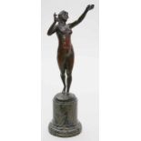 Unbekannter Bildhauer (um 1910)Tanzender, weiblicher Akt (Attribut in der erhobenen li. Hand