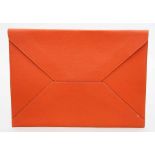 Dokumententasche "Envelope Bag", Hermès.Oranges Mysore-Leder. L. Gebrauchsspuren, innen mit