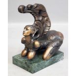 Fuchs, Ernst (1930 Wien 2015)Skulptur "Sphinx II". Bronze mit gold-brauner Patina. Seitlich am