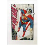 D-FACE, eigentlich Dean Stockton (geb. 1978 London)"HA HA HA NOT SO SUPERMAN". Radierung und