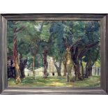 Haase-Jastrow, Kurt (1885 Jastrow - Berlin 1958)"Aus dem Park zu Wörlitz mit Schloss", so verso