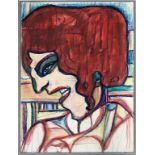Degner, Arthur (1888 Gumbinnen - Berlin 1972)Portrait einer rothaarigen Frau. Mischtechnik/