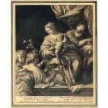 Sadeler, Raphael I. (1560/61 Antwerpen - München 1632)"Die heilige Familie". Kupferstich nach Hans