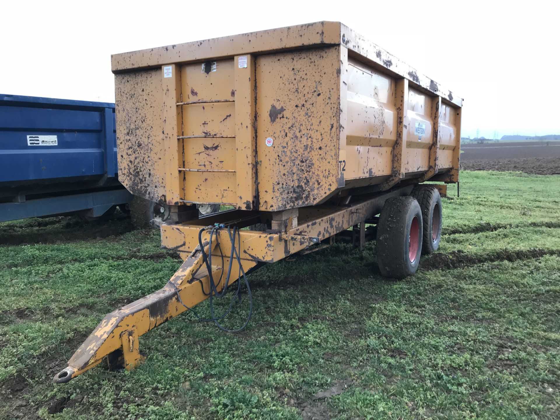 1992 Richard Western 12 tonnes steel monocoque sprung tandem axle tipping Trailer c/w manual