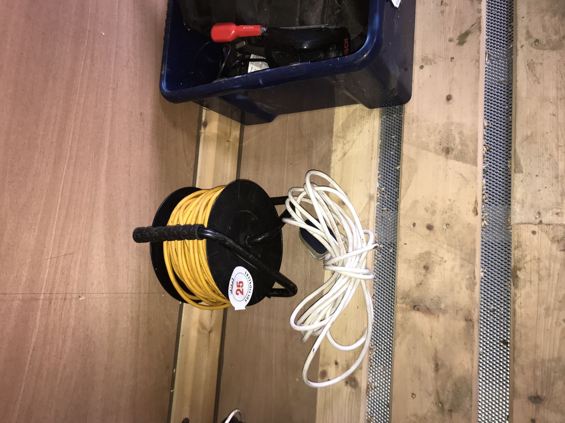 JCB 4 socket 30 metres extension Reel & another Cable