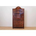 A mahogany secretaire, Geramany, 19th century, H. 185, W. 100, D. 50 cm. Mahonie klepsecretaire