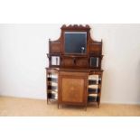 An Edwardian cupboard with a mirror, early 20th century, H. 204, W. 140 cm. Buffet met inlegwerk van