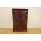 Mahogany secretary with drawer and two doors, 19th century, h. 153, br. 102, d. 53 cm.